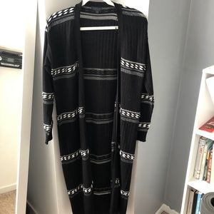 Black and White Long Sleeve Cardigan